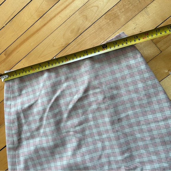 Aritzia Wilfred Classic Blush Pink Plaid Mini Skirt - Picture 8 of 9